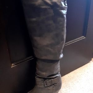 Knee high grey boots